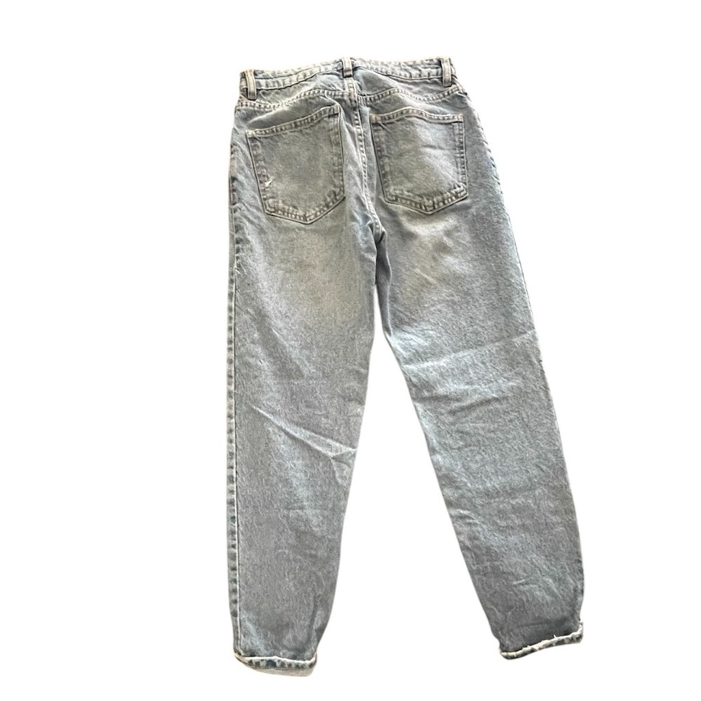 Zara Women Distressed Jeans Tapered Leg, Barrel. Size: 0 - Picture 3 of 7